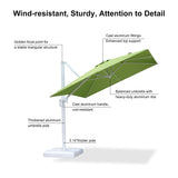 PURPLE LEAF Morden White Outdoor Umbrella Premium Aluminum Patio Cantilever Pool Sun Umbrellas