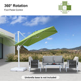 PURPLE LEAF Morden White Outdoor Umbrella Premium Aluminum Patio Cantilever Pool Sun Umbrellas