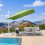 PURPLE LEAF Morden White Outdoor Umbrella Premium Aluminum Patio Cantilever Pool Sun Umbrellas