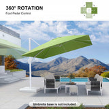PURPLE LEAF Morden White Outdoor Umbrella Premium Aluminum Patio Cantilever Pool Sun Umbrellas