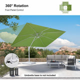 PURPLE LEAF Morden White Outdoor Umbrella Premium Aluminum Patio Cantilever Pool Sun Umbrellas