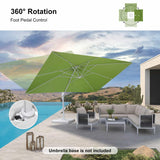 PURPLE LEAF Morden White Outdoor Umbrella Premium Aluminum Patio Cantilever Pool Sun Umbrellas