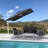 PURPLE LEAF Morden White Outdoor Umbrella Premium Aluminum Patio Cantilever Pool Sun Umbrellas