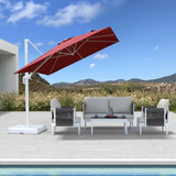 PURPLE LEAF Morden White Outdoor Umbrella Premium Aluminum Patio Cantilever Pool Sun Umbrellas