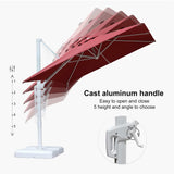 PURPLE LEAF Morden White Outdoor Umbrella Premium Aluminum Patio Cantilever Pool Sun Umbrellas