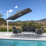 PURPLE LEAF Morden White Outdoor Umbrella Premium Aluminum Patio Cantilever Pool Sun Umbrellas