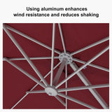 PURPLE LEAF Morden White Outdoor Umbrella Premium Aluminum Patio Cantilever Pool Sun Umbrellas