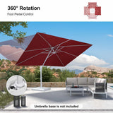 PURPLE LEAF Morden White Outdoor Umbrella Premium Aluminum Patio Cantilever Pool Sun Umbrellas