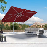 PURPLE LEAF Morden White Outdoor Umbrella Premium Aluminum Patio Cantilever Pool Sun Umbrellas