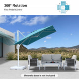 PURPLE LEAF Morden White Outdoor Umbrella Premium Aluminum Patio Cantilever Pool Sun Umbrellas