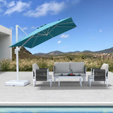 PURPLE LEAF Morden White Outdoor Umbrella Premium Aluminum Patio Cantilever Pool Sun Umbrellas