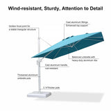 PURPLE LEAF Morden White Outdoor Umbrella Premium Aluminum Patio Cantilever Pool Sun Umbrellas