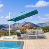 PURPLE LEAF Morden White Outdoor Umbrella Premium Aluminum Patio Cantilever Pool Sun Umbrellas