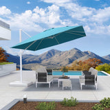 PURPLE LEAF Morden White Outdoor Umbrella Premium Aluminum Patio Cantilever Pool Sun Umbrellas