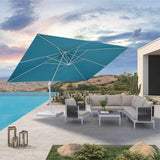 PURPLE LEAF Morden White Outdoor Umbrella Premium Aluminum Patio Cantilever Pool Sun Umbrellas