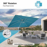 PURPLE LEAF Morden White Outdoor Umbrella Premium Aluminum Patio Cantilever Pool Sun Umbrellas