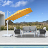 PURPLE LEAF Morden White Outdoor Umbrella Premium Aluminum Patio Cantilever Pool Sun Umbrellas