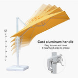 PURPLE LEAF Morden White Outdoor Umbrella Premium Aluminum Patio Cantilever Pool Sun Umbrellas