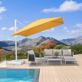 PURPLE LEAF Morden White Outdoor Umbrella Premium Aluminum Patio Cantilever Pool Sun Umbrellas