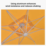 PURPLE LEAF Morden White Outdoor Umbrella Premium Aluminum Patio Cantilever Pool Sun Umbrellas