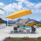 PURPLE LEAF Morden White Outdoor Umbrella Premium Aluminum Patio Cantilever Pool Sun Umbrellas
