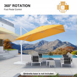 PURPLE LEAF Morden White Outdoor Umbrella Premium Aluminum Patio Cantilever Pool Sun Umbrellas