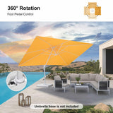 PURPLE LEAF Morden White Outdoor Umbrella Premium Aluminum Patio Cantilever Pool Sun Umbrellas