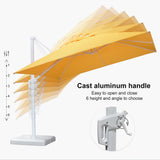 PURPLE LEAF Morden White Outdoor Umbrella Premium Aluminum Patio Cantilever Pool Sun Umbrellas