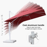 PURPLE LEAF Morden White Outdoor Umbrella Premium Aluminum Patio Cantilever Pool Sun Umbrellas