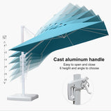 PURPLE LEAF Morden White Outdoor Umbrella Premium Aluminum Patio Cantilever Pool Sun Umbrellas