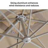 PURPLE LEAF Morden White Outdoor Umbrella Premium Aluminum Patio Cantilever Pool Sun Umbrellas