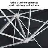 PURPLE LEAF Morden White Outdoor Umbrella Premium Aluminum Patio Cantilever Pool Sun Umbrellas