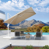 PURPLE LEAF Morden White Outdoor Umbrella Premium Aluminum Patio Cantilever Pool Sun Umbrellas