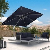 PURPLE LEAF Morden White Outdoor Umbrella Premium Aluminum Patio Cantilever Pool Sun Umbrellas