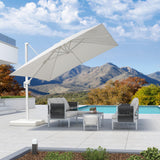 PURPLE LEAF Morden White Outdoor Umbrella Premium Aluminum Patio Cantilever Pool Sun Umbrellas