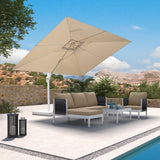 PURPLE LEAF Morden White Outdoor Umbrella Premium Aluminum Patio Cantilever Pool Sun Umbrellas