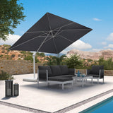 PURPLE LEAF Morden White Outdoor Umbrella Premium Aluminum Patio Cantilever Pool Sun Umbrellas
