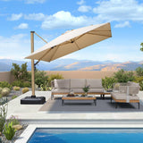PURPLE LEAF Wood Grain Cantilever Patio Umbrella Aluminum Outdoor Umbrellas