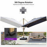PURPLE LEAF Wood Grain Cantilever Patio Umbrella Aluminum Outdoor Umbrellas