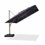 PURPLE LEAF Wood Grain Cantilever Patio Umbrella Aluminum Outdoor Umbrellas
