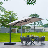 PURPLE LEAF Outdoor Sun Heavy Duty Large Cantilever Umbrella with Base