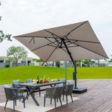 PURPLE LEAF Outdoor Sun Heavy Duty Large Cantilever Umbrella with Base