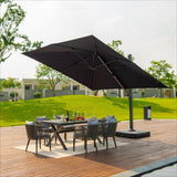 PURPLE LEAF Outdoor Sun Heavy Duty Large Cantilever Umbrella with Base