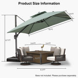 PURPLE LEAF UV50+ Fade Resistant Cantilever Umbrella, Patio Umbrellas with Base