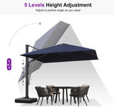 PURPLE LEAF Outdoor Sun Heavy Duty Large Cantilever Umbrella with Base