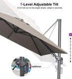 PURPLE LEAF UV Resistant Patio Umbrella with Base, Left-Right Tilt & 360° Swivel