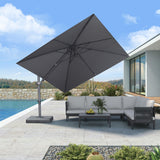 PURPLE LEAF UV Resistant Patio Umbrella with Base, Left-Right Tilt & 360° Swivel