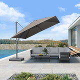 PURPLE LEAF UV Resistant Patio Umbrella with Base, Left-Right Tilt & 360° Swivel
