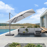 PURPLE LEAF UV Resistant Patio Umbrella with Base, Left-Right Tilt & 360° Swivel
