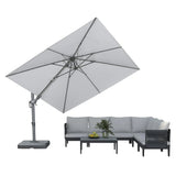 PURPLE LEAF UV Resistant Patio Umbrella with Base, Left-Right Tilt & 360° Swivel